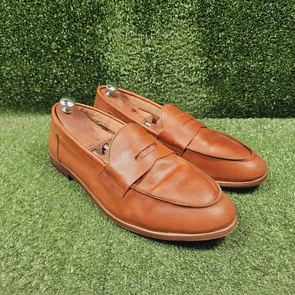 Astorflex Dartflex Brown Italian Leather Slip On Penny Loafer Mens Size 14